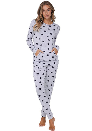 Rebelle Silver Frost Heart Pyjama Set, Grey