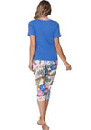 Rebelle Tropic Blush Floral Capri Pyjama Set, Blue Multi