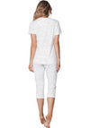Rebelle Floral Dot Capri Pyjama Set, Off White