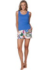 Rebelle Tropic Blush Vest and Short Pyjama Set, Blue Multi