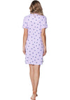 Rebelle Waterflower Short Sleeve Stripe Nightdress, Purple