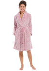 Rebelle Fluffy Wrap Over Dressing Gown, Dark Pink