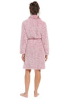 Rebelle Fluffy Wrap Over Dressing Gown, Dark Pink