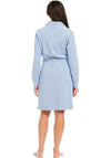 Rebelle Terry Cotton Zip Fastening Dressing Gown, Blue