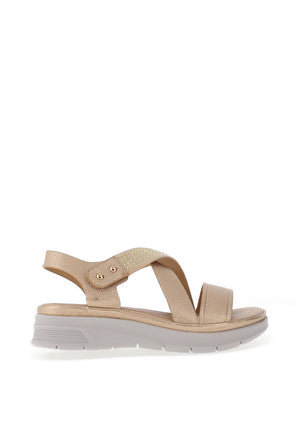 Redz Criss Cross Diamante Sandals, Gold