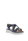 Redz Criss Cross Diamante Sandals, Navy