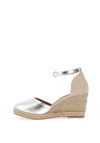 Redz Metallic Espadrille Wedge Sandals, Silver