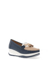 Redz Colour Block Platform Loafer, Navy Multi