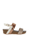 Redz Rhinestone & Shimmer Sandals, Bronze