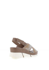 REDZ Diamante Stud Woven Wedge Sandals, Taupe