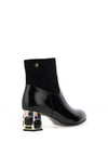 Redz Bejewelled Block Heel Ankle Boots, Black