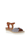 Redz Woven Strap Stripe Wedge Sandals, Blue Multi