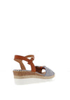 Redz Woven Strap Stripe Wedge Sandals, Blue Multi