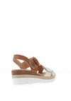 Redz Leather Velcro Strap Sandals, Beige & Tan