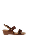 Redz Leopard Print Strap Wedge Sandals, Brown Multi