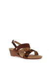 Redz Leopard Print Strap Wedge Sandals, Brown Multi