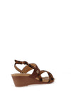 Redz Leopard Print Strap Wedge Sandals, Brown Multi