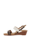 Redz Leopard Print Strap Wedge Sandals, White Multi
