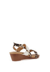 Redz Leopard Print Strap Wedge Sandals, White Multi