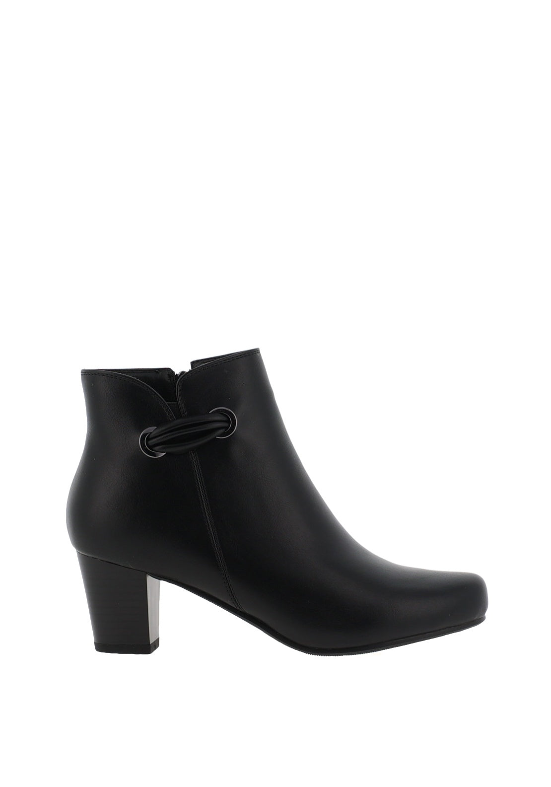 Redz Faux Leather Rope Detail Heeled Boots, Black