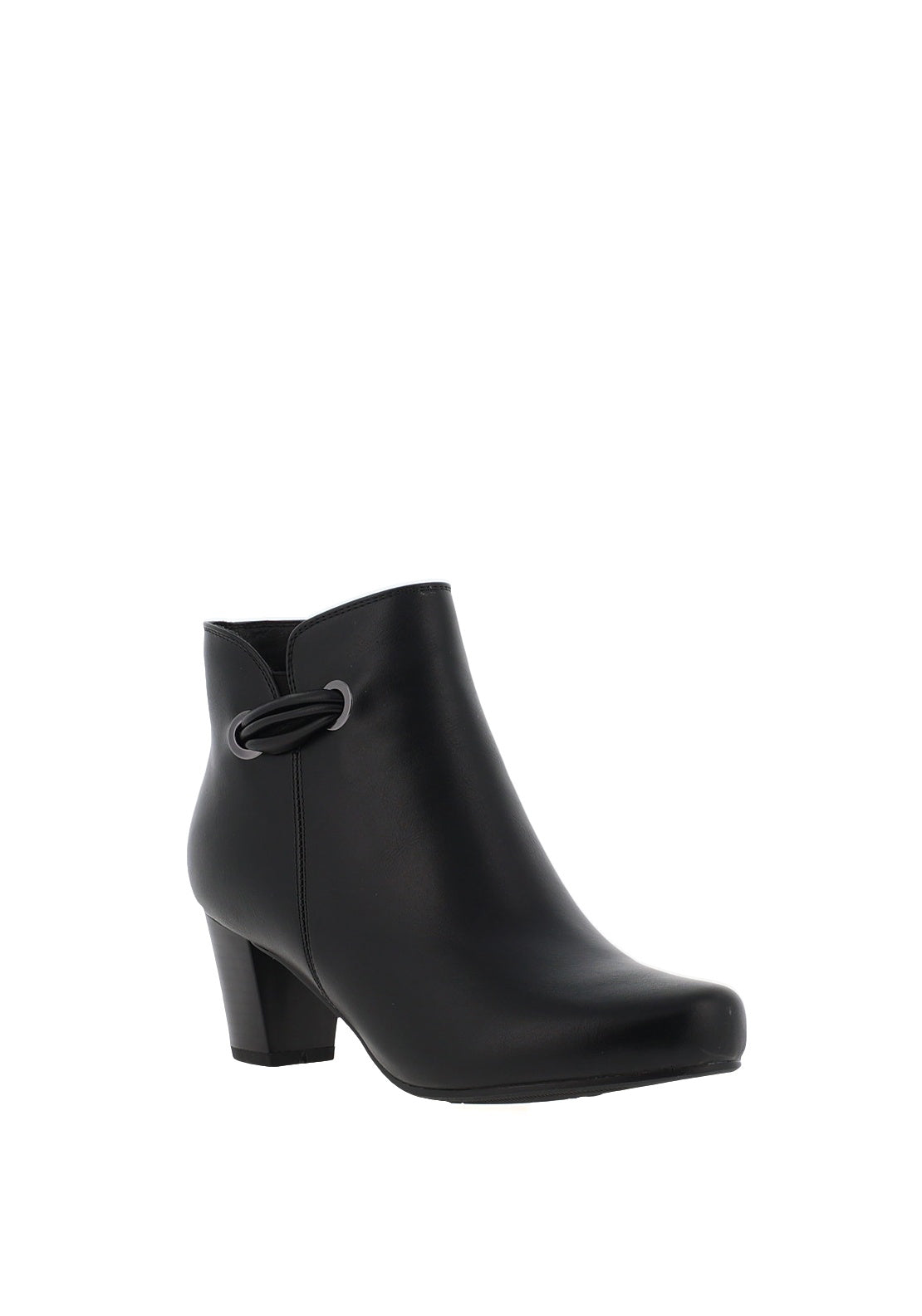 Redz Faux Leather Rope Detail Heeled Boots, Black