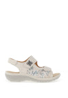 Redz Floral Velcro Comfort Sandals, White Multi