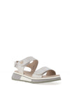 Redz Shimmering Velcro Strapped Sandals, Silver