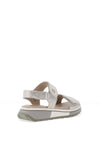 Redz Shimmering Velcro Strapped Sandals, Silver