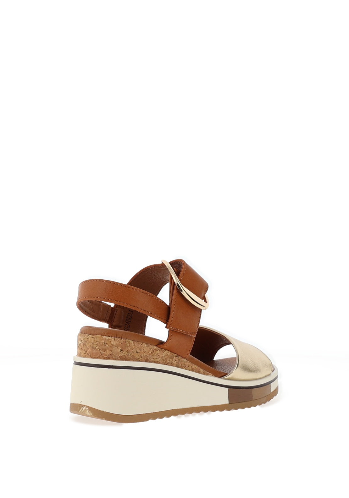 Redz Faux Leather Buckle Wedge Sandals, Tan