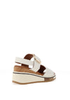 Redz Faux Leather Buckle Wedge Sandals, White