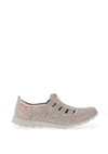Redz Christine Leather Zip Front Comfort Shoes, Grey