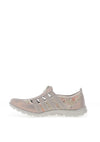 Redz Christine Leather Zip Front Comfort Shoes, Grey