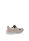 Redz Christine Leather Zip Front Comfort Shoes, Grey