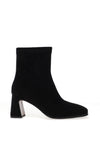 REDZ Faux Suede Square Toe High Heeled Ankle Boots, Black