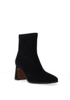 REDZ Faux Suede Square Toe High Heeled Ankle Boots, Black