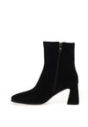 REDZ Faux Suede Square Toe High Heeled Ankle Boots, Black