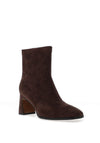 REDZ Faux Suede Square Toe High Heeled Ankle Boots, Brown