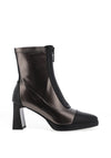 Redz Metallic Concealed Zip High Heel Boots, Black & Grey