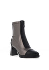 Redz Metallic Concealed Zip High Heel Boots, Black & Grey