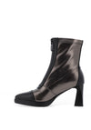 Redz Metallic Concealed Zip High Heel Boots, Black & Grey
