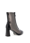 Redz Metallic Concealed Zip High Heel Boots, Black & Grey