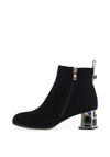 Redz Faux Suede Diamante Heeled Boots, Black