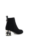 Redz Faux Suede Diamante Heeled Boots, Black