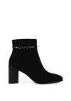 REDZ Faux Suede High Heeled Ankle Boots, Black