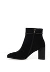 REDZ Faux Suede High Heeled Ankle Boots, Black