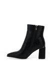 Redz Point Toe Heeled Ankle Boot, Black