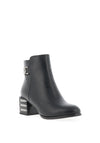 Redz Faux Snake Print Heeled Boots, Black
