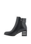 Redz Faux Snake Print Heeled Boots, Black