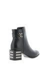 Redz Faux Snake Print Heeled Boots, Black