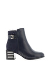 Redz Faux Snake Print Heeled Boots, Navy